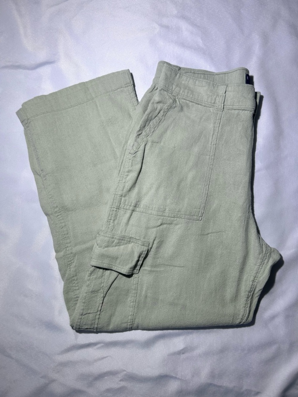 Hollister High Rise Vintage Baggy Cargo Casual Cargo Pants Light Green Sz L